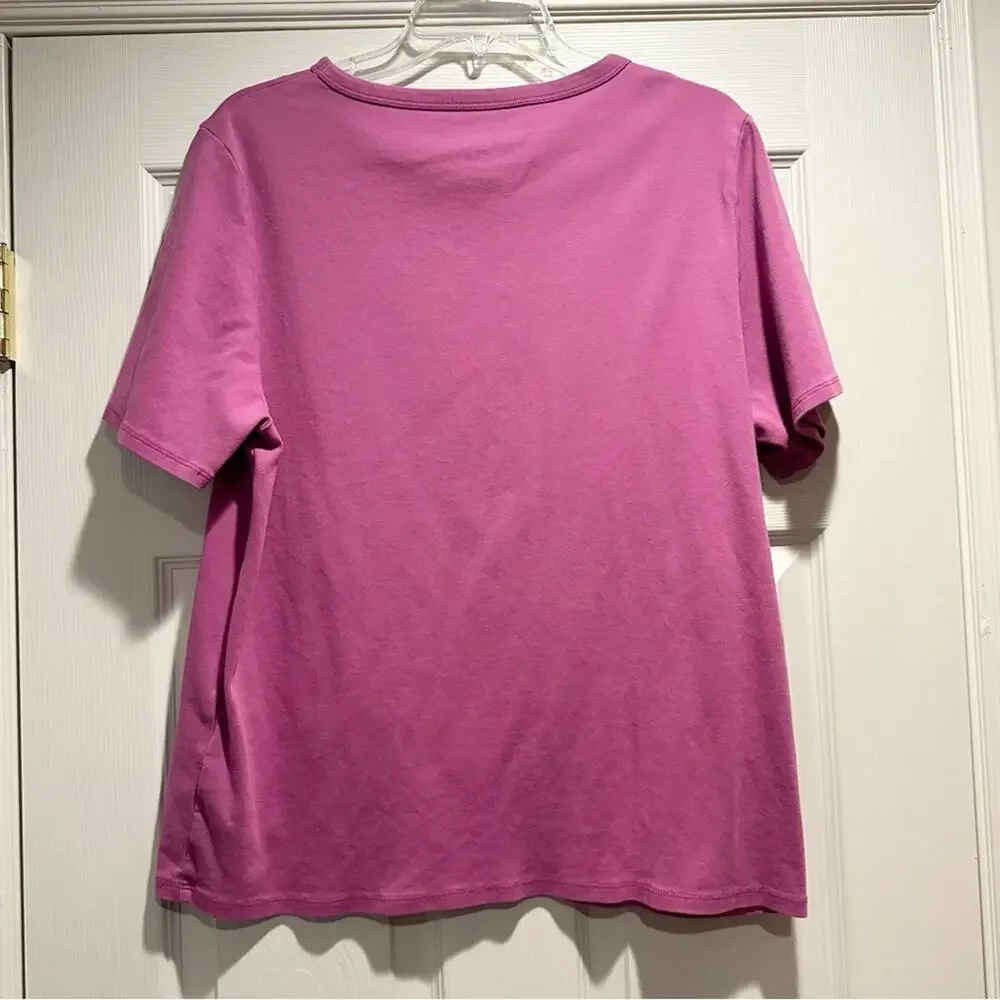 J Crew Slub Cotton Tee Pink Short Sleeve Shirt G1438 Top Plus Size Fit 2X